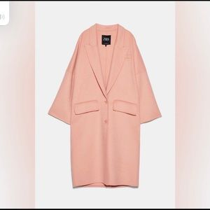 Zara Oversized Coat Pink Peach M